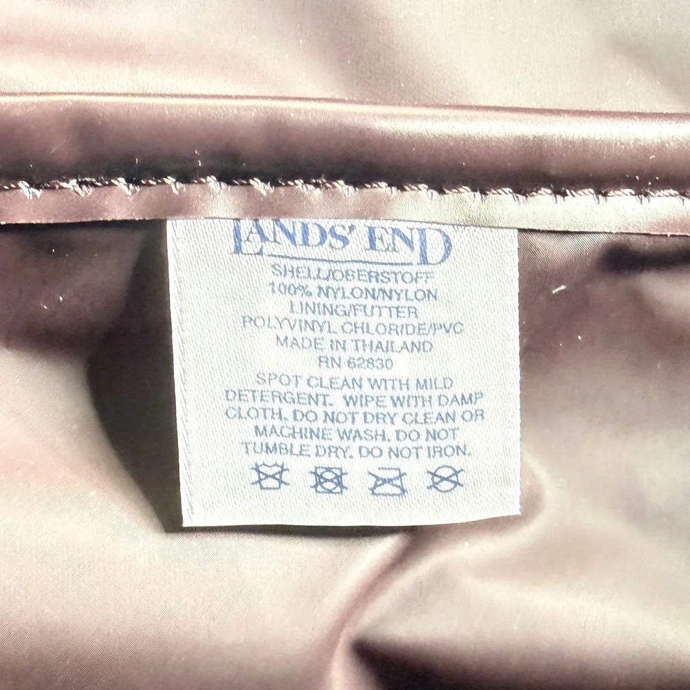 Lands End Maroon Nylon Large Diaper Bag Travel Changing Pad Toiletry Pouch